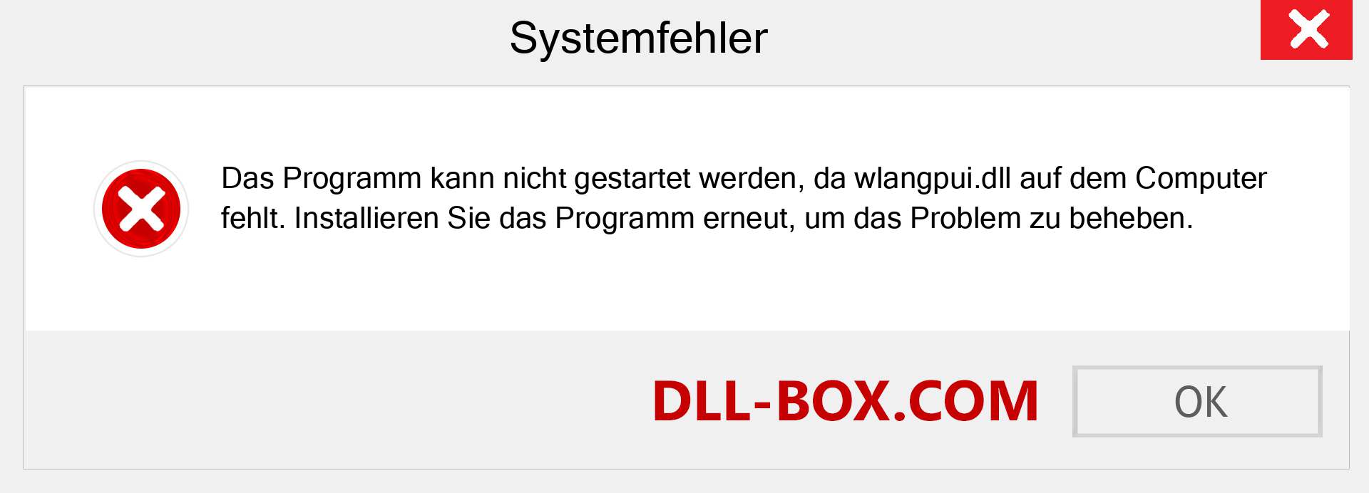 wlangpui.dll-Datei fehlt?. Download für Windows 7, 8, 10 - Fix wlangpui dll Missing Error unter Windows, Fotos, Bildern