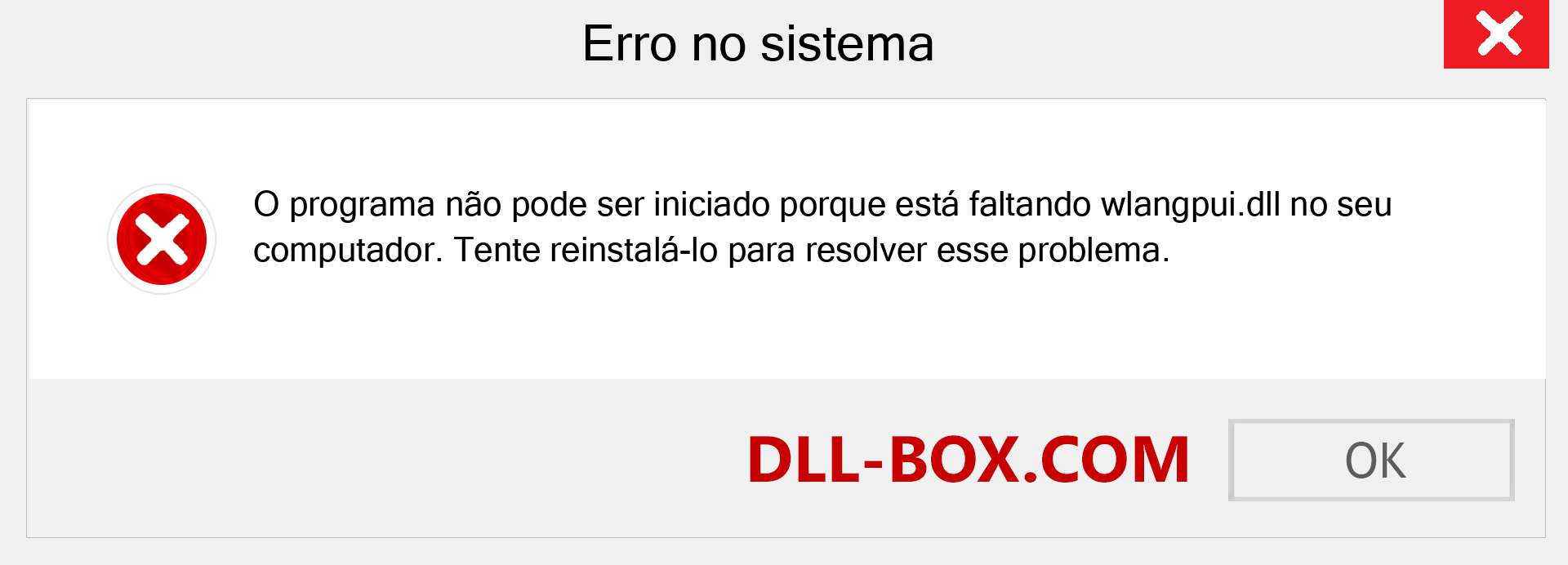 Arquivo wlangpui.dll ausente ?. Download para Windows 7, 8, 10 - Correção de erro ausente wlangpui dll no Windows, fotos, imagens